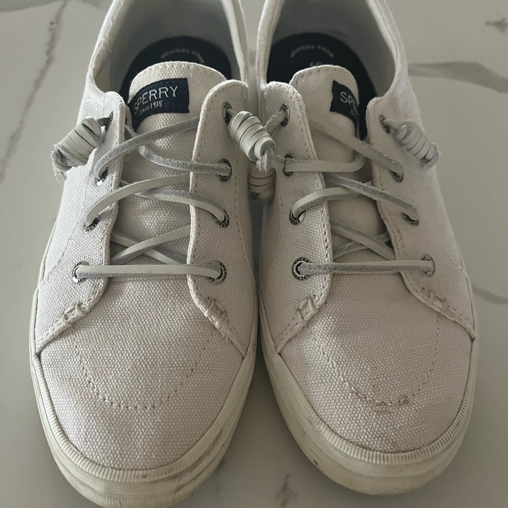 Sperry Crest Vibe White Canvas Sneakers
